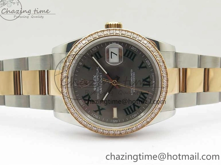 126281 Bracelet BP Gray DateJust Oyster 1:1 Best on Edition Maker RG SS 36 Roman Dial 0417